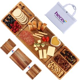 Hecef 25 inch Magnetic Charcuterie Board,3 Pcs Acacia Wood Cutting and Serving Boards with Carrying Bag