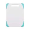 Farberware 7.75-inch x 11.25-inch Nonslip Poly/Plastic Cutting Board, Aqua Sky Corners