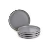 Thyme & Table Dinnerware Gray Ava Stoneware Dinner Round Plates, 4 Pack