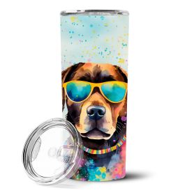 Chocolate Labrador Hippie Dawg Stainless Steel Skinny Tumbler Vacuum Double Walled Reusable Insulated Tumbler Travel Cup for Coffee Cocktails Gift wit