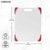 Farberware 11-inch X14-inch Nonslip Poly Cutting Board with Red Corners