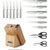 McCook 15-Piece Stainless Steel Knife Set,MC19 Knife Block Set with Built-in Sharpener,Chef Knife for Home