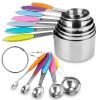 12Pcs Measuring Cups Spoons Set Stainless Steel Kitchen Measurement Tool