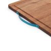 Farberware 12X18 Acacia Cutting and Serving Board with Teal Handles