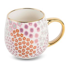 Thyme & Table Stoneware Gold Floral 16oz Coffee Mug (Brand: Thyme & Table)