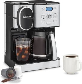 Cuisinart Coffee Maker, 12-Cup Glass Carafe, Automatic Hot & Iced Coffee Maker, Single Server Brewer, Navy Blue, SS-16 (Color: Stainless Steel)